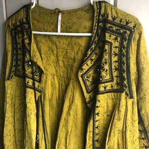 Free People Twilight Embellished Cotton Jacket S